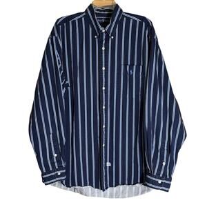 Ralph Lauren Men's Long Sleeved Polo Shirt in Blue. Size XL/Extra Large